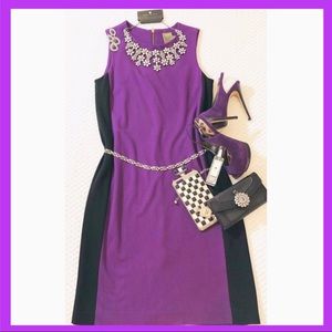 Taylor Purple and Black Colorblock Dress